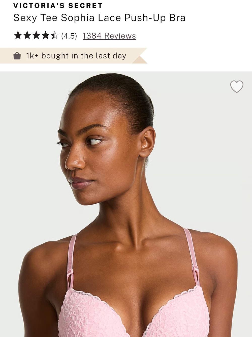 Victoria's Secret Sexy Tee Sophia Lace Push-Up Bra - Pink